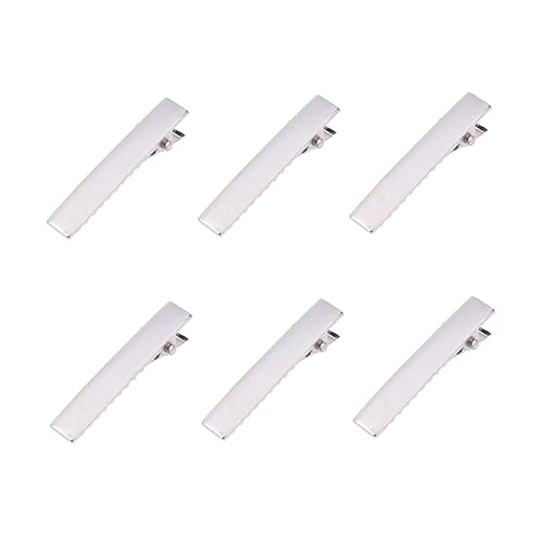 KAILIKETIY 50 Stück Mini Alligator Haarclips mit Zähnen Silberne DIY Haarklammern Robuste Eisenmaterial für Haarspangen und Schmuckherstellung Geeignet für Damen und Mädchen von KAILIKETIY
