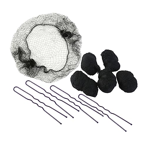 KAILIKETIY 50 Stück Unsichtbare Haarnetze aus Mikro Nylon Elastisches Mesh für Ballett Dutt Schwarz Lose Verpackung mit U Haarnadeln für Tänzerinnen und Damen Hygienische Frisur Benötigen von KAILIKETIY