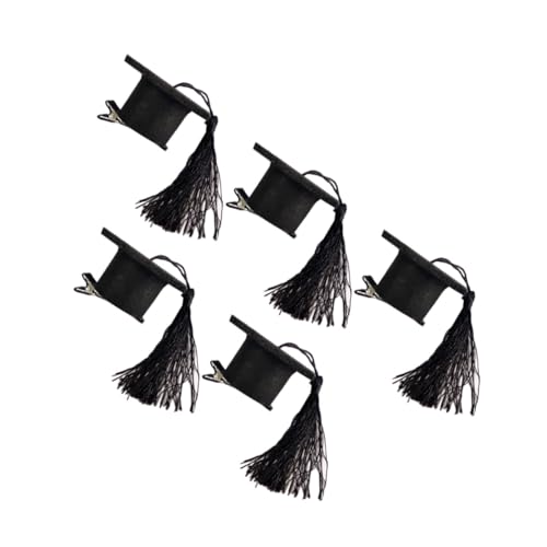 KAILIKETIY 5stücke Mini Doktorhut Haarklammern Für Abschlussfeiern Schwarze Quasten-haarspangen Für Erwachsene Und Junge Mädchen Zur Dekoration Für Festliche Anlässe von KAILIKETIY