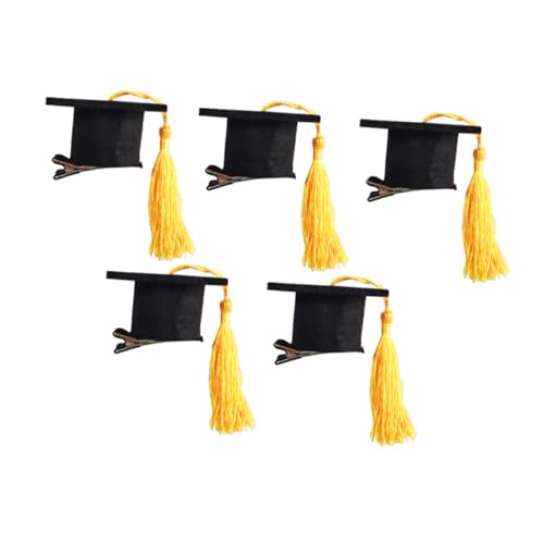 KAILIKETIY 5stücke Teiliges Doktorhut Haarklammern Gelb Mini Abschluss Haarnadeln Für Erwachsene Und Junge Mädchen Für Abschlussfeiern Und Partys Humorvolles Design Langlebig Und von KAILIKETIY