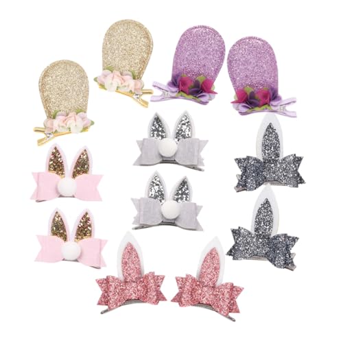 KAILIKETIY 6 Paare Kaninchenohren Haarklammern Glitzer Haarspangen für Mädchen Pailletten Haarclips Sichere Befestigung Vielseitig für Party Hochzeit Alltag Langlebiges Zubehör von KAILIKETIY
