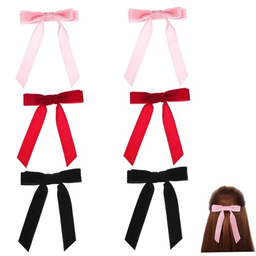 KAILIKETIY 6stücke Samt Haarklammern Mit Schleifen Für Damen Rutschfeste Haarspangen Und Elegante Haaraccessoires Für Teenager Und Frauen Für Jeden Anlass von KAILIKETIY