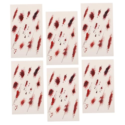 KAILIKETIY 6 Stück Halloween-zombie-aufkleber: Realistische, Gefälschte Narben-aufkleber, Temporäre Körperaufkleber Für Vampir-make-up-party Und Theater von KAILIKETIY