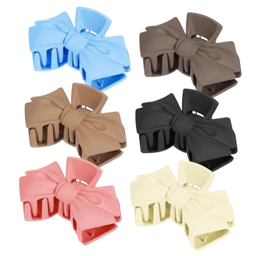 KAILIKETIY 6stücke Schleifen Haarklammern Haarspangen Mit Schleife Für Frauen Stabile Haarklammern Aus Kunststoff Einfache Verwendung Für Lange Haare Vielfarbige Haarschmuck Für Alltag von KAILIKETIY