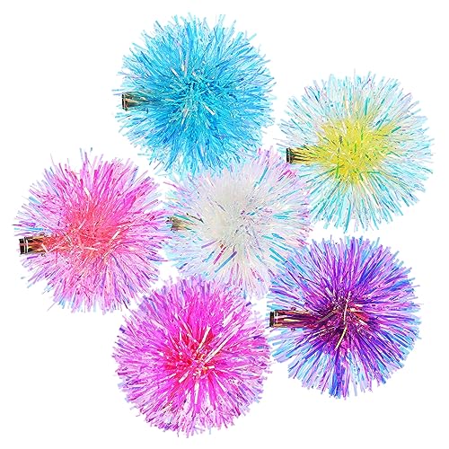 KAILIKETIY 6Stücke Teiliges Haarspangen mit Pompons Süße Haaraccessoires für Damen Partys und Feiertage Leicht und Tragbar Langlebig und Vielseitig Kombinierbar von KAILIKETIY