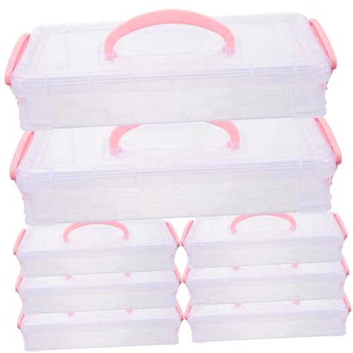 KAILIKETIY 8Packungen Stapelbare Stiftebox Kunststoff Durchsichtige Aufbewahrungsbox für Stifte Bleistifte und Kleine Schreibwaren Praktischer Schreibtisch Organizer für Schule von KAILIKETIY