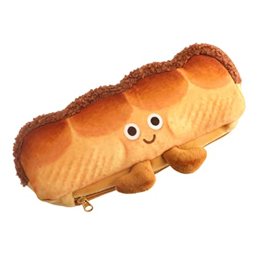 KAILIKETIY Bleistiftbeutel für Cartoon Brot Design Großer Organizer für Schulbedarf Multifunktionales Stiftetui mit Reißverschluss für Kindergeburtstag Leicht und Tragbar von KAILIKETIY