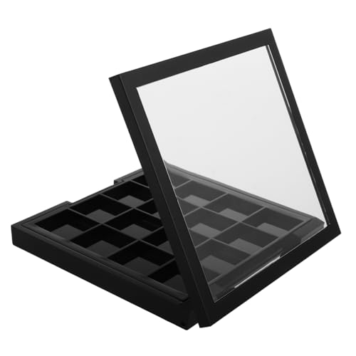 KAILIKETIY Box Lidschattenbox Lidschatten Tragbare Lidschattenpalette Lippenstiftpalette Lidschattenhalter Lidschattenpalette Lidschattenschale Leere Lidschattenpfannen Kunststoff Schwarz von KAILIKETIY