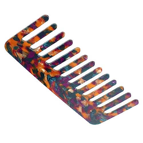 KAILIKETIY Breiter Haarkamm aus Hochwertigem Acetat mit Glatten Zähnen Entwirrt Schonend Feines Glattes Haar Stabiler Kamm für Damen und Herren Styling Tool für Natürliche Schwarze Haare von KAILIKETIY