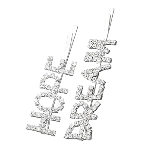 KAILIKETIY Buchstaben Design Haarnadeln aus Langlebiger Legierung Glänzende Strassverzierung Eleganter Haarschmuck für Damen Geeignet für Hochzeiten Partys und Alltag von KAILIKETIY