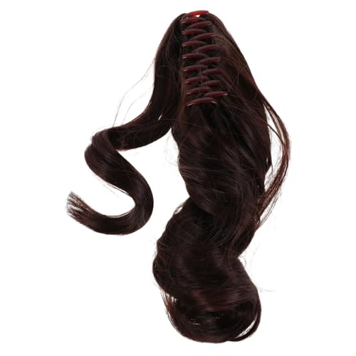 KAILIKETIY Claw Clip Ponytail Haarverlängerung Dunkelbraun Kurz Lockig Synthetisch Natürliche Leicht Anzubringen Für Damen Alltag und Events von KAILIKETIY