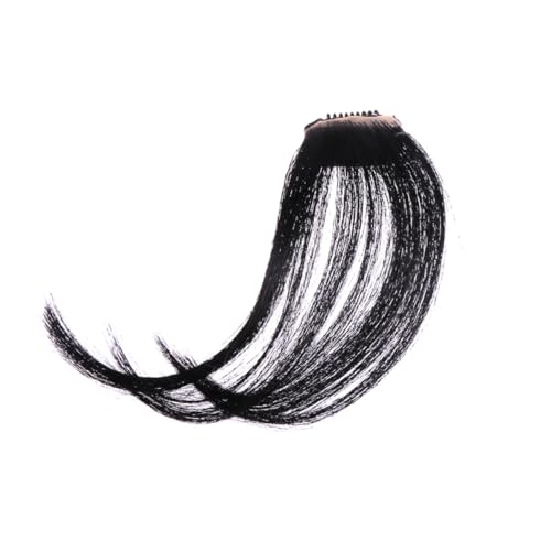 KAILIKETIY Clip in Air Fringe Haarteil für Frauen Natürlicher Look Verstellbare Haarklammern Bequem und Atmungsaktiv für Alltag Party Cosplay und Besondere Anlässe Schwarzes Mini von KAILIKETIY