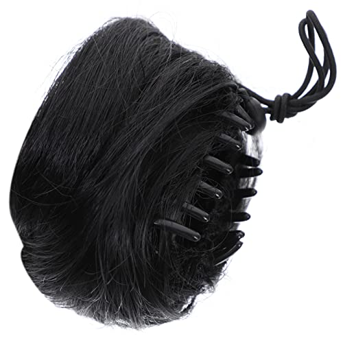 KAILIKETIY Fake Bun Haarteil Mit Haarklammer Lockige Dutt-haarverlängerung Für Frauen Für Hochzeiten Partys Und Alltag Natürliche Schwarze Farbe Leicht Zu Tragen von KAILIKETIY