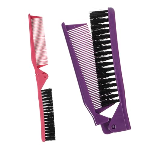 KAILIKETIY Faltbare Haarbürste 2 Stück Tragbare Reisebürste für Damen Kompakte Entwirrungsbürste mit Ergonomischem Griff Antistatisch für Handtasche und Unterwegs von KAILIKETIY