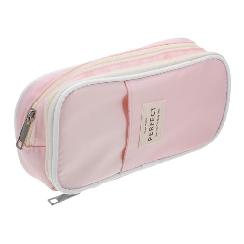 KAILIKETIY Großer Kapazitäts-federmäppchen Mit Fächern Süßes Langlebiges Mäppchen Für Schüler Und Studenten Rosa Für Stifte Bleistifte Marker Und Mehr von KAILIKETIY