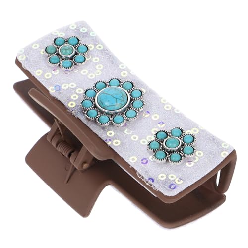 KAILIKETIY Vintage Haarklammer Stilvolle Haarklammer Für Dickes Haar Türkisfarbene Dekorative Haarzange Für Modische Frisuren Für Damen von KAILIKETIY