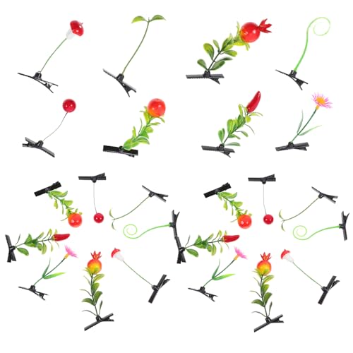 KAILIKETIY 40stücke Simulation Pflanzenhaarspangen Mädchen Haarspangen Süße Pflanzenhaarnadeln Mädchen Kopfschmuck von KAILIKETIY