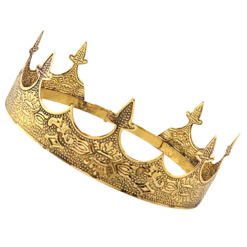 KAILIKETIY Klassische Verstellbare Herren Königskrone aus Flexiblem Leichtes Cosplay Kopfschmuck für Party Bühnenauftritt und Geburtstagsfeier Bequemer Kopfschmuck in Edlem Farbton von KAILIKETIY