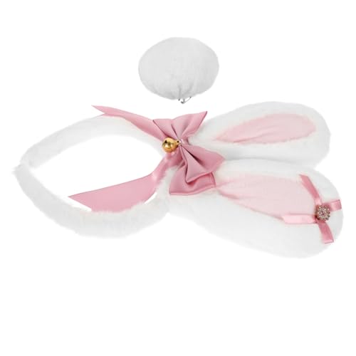 KAILIKETIY Kuscheliges Hasenohren Stirnband mit Schleife Plüsch Bunny Haarband für Cosplay Party Karneval Niedliche Tierohren Dekoration für Erwachsene von KAILIKETIY