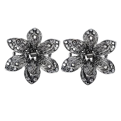 KAILIKETIY 2stücke Kristall Haarspangen Aus Legierung Elegante Haarklammern Für Damen Rutschfeste Und Robuste Haaraccessoires Für Make-up Und Tägliche Pflege von KAILIKETIY