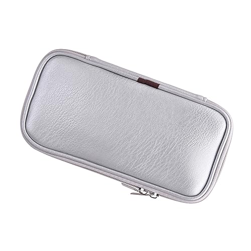 KAILIKETIY Portable Kosmetiktasche Aus Pu-Leder Reise-Makeup Pinsel Organizer Mit Starkem Reißverschluss Und Kompakt Leichtem Design Für Damen Für Makeup-Tools Silber von KAILIKETIY