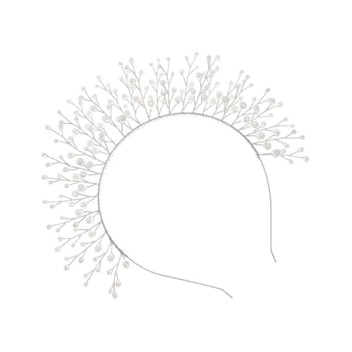 KAILIKETIY Perlen Haarreif Brautschmuck Silber Eleganter Hochzeit Kopfschmuck Damen Braut Haarschmuck Zubehör für Brautjungfern und Festliche Anlässe von KAILIKETIY