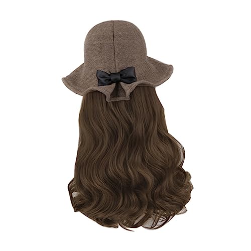 KAILIKETIY Wavy Curly Wig Hat Für Frauen Und Mädchen Modisches Accessoire Mit Langem Welligem Haar Für Partys Festivals Alltag Und Cosplay Natürliche Einfach Zu Tragen von KAILIKETIY
