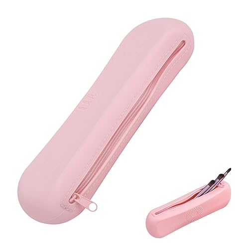KAILIKETIY Portable Makeup Brush Storage Bag Für Reisen Silikon Kosmetikpinsel Halter Kompakter Organizer Mit Reißverschluss Für Frauen Und Mädchen von KAILIKETIY