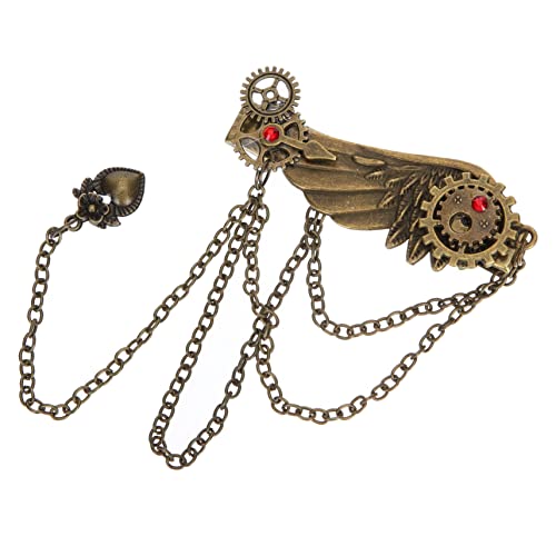 KAILIKETIY Punk Haarspange mit Flügeln aus Metall Vintage Haarschmuck für und Mädchen mit Baumelnder Kette Stilvolles Haar Accessoire für Besondere Anlässe von KAILIKETIY