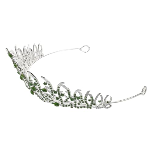 KAILIKETIY Rhinestone Tiara Krone Damen Metall Krönchen mit Grünem Strass Brautschmuck für Hochzeit Geburtstag Party Festliches Haarschmuck Prinzessin Diadem von KAILIKETIY