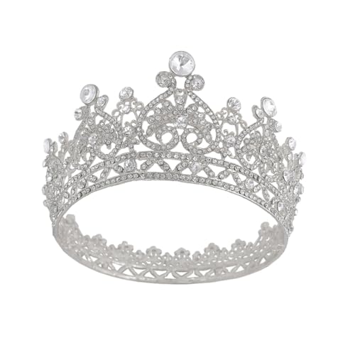 KAILIKETIY Runde Krone Damen Hochzeit Haarschmuck mit Funkelnden Strasssteinen Barock Design Langlebige Legierung Sicherer Sitz Stilvolles Braut Accessoire für Altersgruppen von KAILIKETIY
