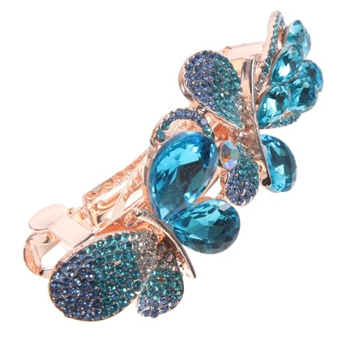 KAILIKETIY Strass Haarklammer mit Blauer Schleife Metall Haarclip mit Federverschluss Dekorativer Haarschmuck für Frauen und Braut Modisches Accessoire für Hochzeit Party und Alltag von KAILIKETIY