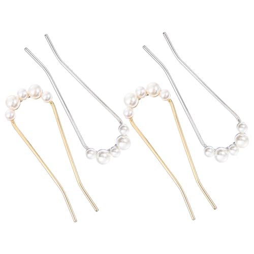 KAILIKETIY 4stücke U-förmige Haarnadeln Perlen Teiliges Eleganter Haarschmuck Für Damen Für Hochzeiten Partys Und Besondere Anlässe Stilvolle Haaraccessoires von KAILIKETIY