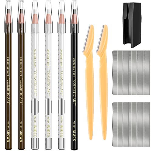 Wasserfeste Augenbrauenstifte Brauenstift-Set zum Markieren, Füllen und Konturieren, Tattoo-Make-up und Microblading-Zubehör-Kit mit permanenten Augenbrauen-Linern von KAIQIKAIXI