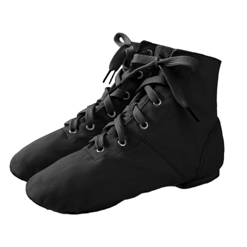 Jazz Tanzschuhe Damen Damen Ballettschuhe Gymnastikschuhe, Mädchen Moderne Jazz Tanzstiefel Ballettschläppchen Ballerinas Tanzschuhe(Schwarz,26 EU) von KAISUN