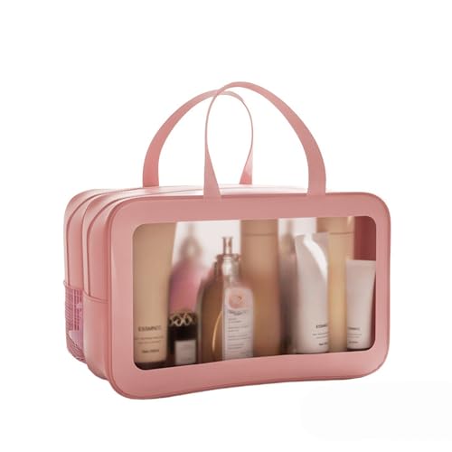 Reise Kosmetiktasche - Washbag Mit Mehreren Fächern - Waschtasche Damen - Kulturbeutel für Flugreisen - Spacensparende Organisator(Rose,L) von KAISUN