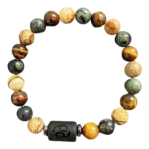 Sternzeichen Armband - Natürliche Steinperlen, Armband Damen Steine Unisex Geschenk für Ihn & Sie - Couple Bracelet (Krebs) von KAISUN