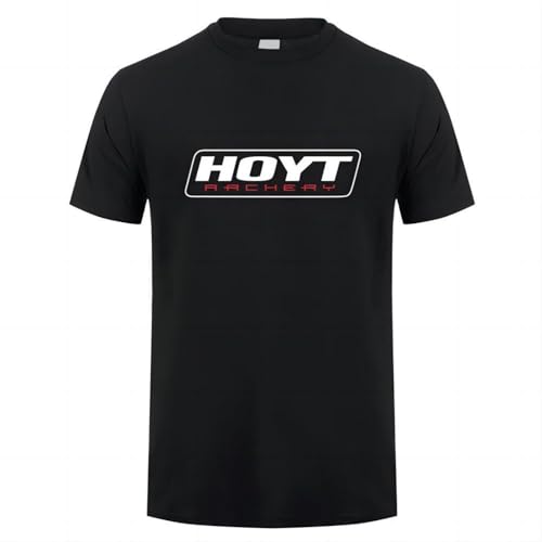 Hoyt-Archery-Huntinger-Bows-T-Shirt-Men-Summer-Short-Sleeve-Cotton-T-Shirts-Man-Tops-Cool Black M von KAISUO