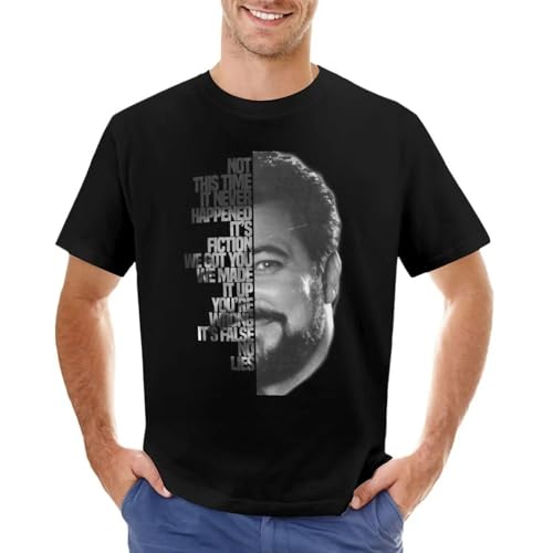 KAISUO Jonathan-Frakes-Typography-T-Shirt-Summer-Tops-Quick-Drying-Shirt-Slim-fit-t-Shirts-for-Men Black 3XL von KAISUO