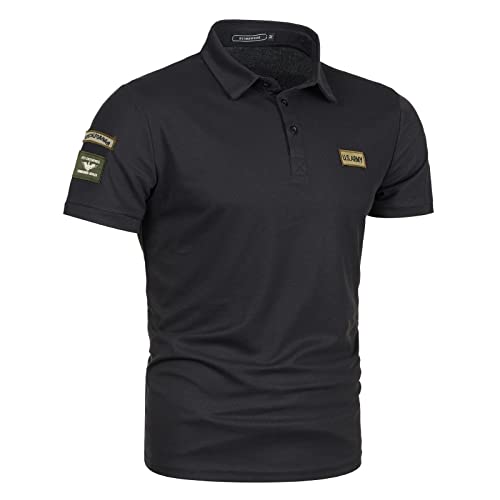 Poloshirts Herren Basic Langarm Polohemd Golf T-Shirt Regular-Fit Herren Poloshirts Bedruckte Knöpfe Casual Leichte Slim Fit Shirts mit Reißverschluss von KAIXLIONLY