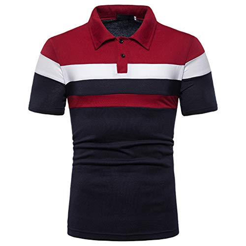 Poloshirts für Herren Sommer Kurzarmshirt Gepunktete Linie Bronzing Print Revers Kurzarm Polo Shirts Männer Basic Businesshemd Freizeithemd Oberteile von KAIXLIONLY