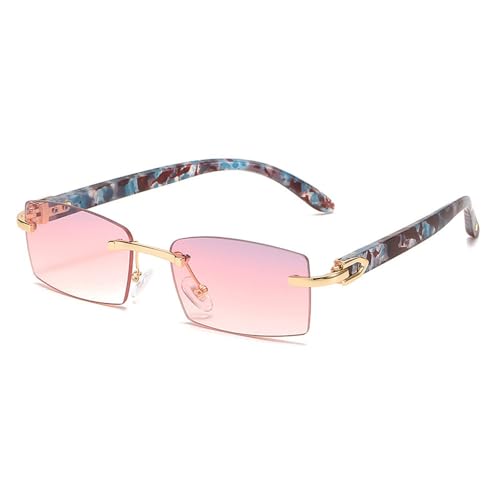 KAIYIDA-Fashion Small Rectangle Sunglasses for Women Vintage Rimless Clear Ocean Gradient Sunglasses for Men UV400 KAIYIDA-Fashion Small Rectangle Sunglasses for Women Vintage Rimless Clear Ocean Gradient Sunglasses for Men UV400 von KAIYIDA
