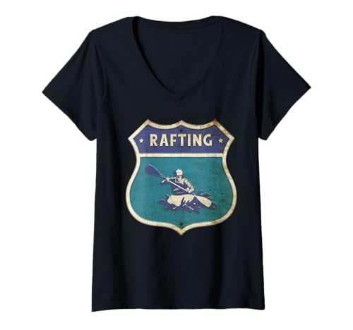 Damen Kajaker Vintage Kajaking Kajak-Rafting T-Shirt mit V-Ausschnitt Damen Kajaker Vintage Kajaking Kajak-Rafting T-Shirt mit V-Ausschnitt von KAJAK BOOT KANU Zubehör Geschenke Shirts