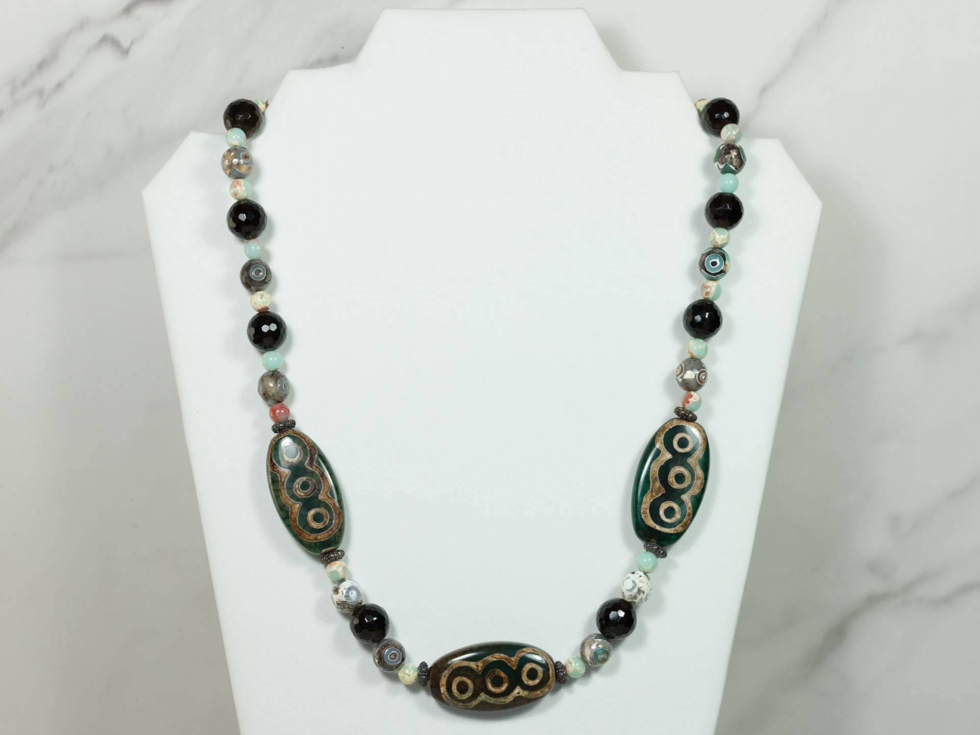 Pattern Achat Perlen Mit Rauchquarz, Und Sterling Silber | Handmade Schmuck Pattern Achat Perlen Mit Rauchquarz, Und Sterling Silber | Handmade Schmuck von KAKART