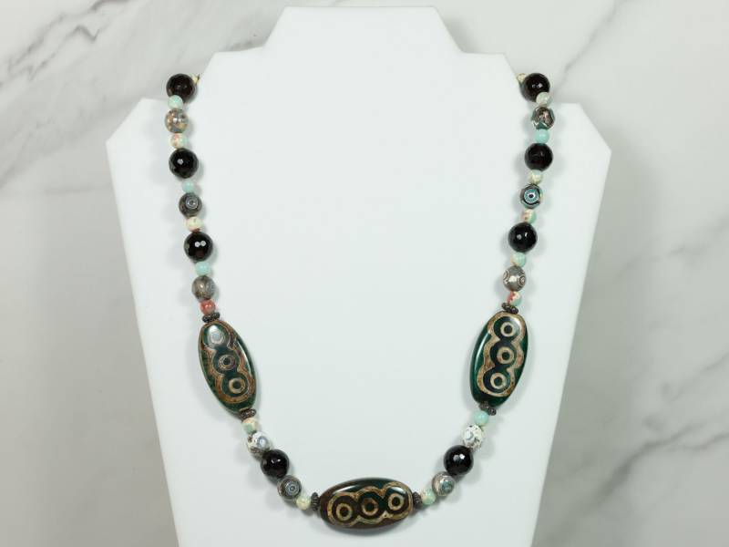 Pattern Achat Perlen Mit Rauchquarz, Und Sterling Silber | Handmade Schmuck Pattern Achat Perlen Mit Rauchquarz, Und Sterling Silber | Handmade Schmuck von KAKART