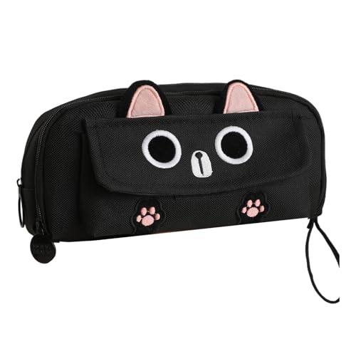 Federmäppchen mit großem Fassungsvermögen, Cartoon-Katzen-Federmäppchen, Make-up-Tasche, ästhetische Schreibwaren-Tasche, Make-up-Tasche von KAKASEA