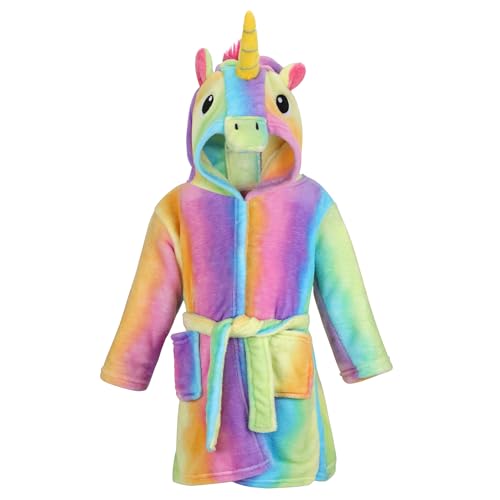 KAKU NANU Bademantel Kinder Mädchen Flauschig Einhorn Plüsch Bademantel Morgenmantel Kinder Kuschel Geschenk Mädchen 5 6 Jahre 116 von KAKU NANU