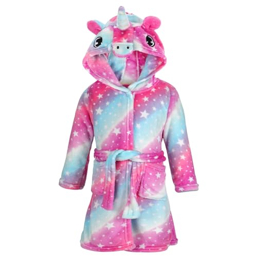 KAKU NANU Bademantel Kinder Mädchen Flauschig Einhorn Plüsch Bademantel Morgenmantel Kinder Kuschel Geschenk Mädchen 5 6 Jahre 116 von KAKU NANU