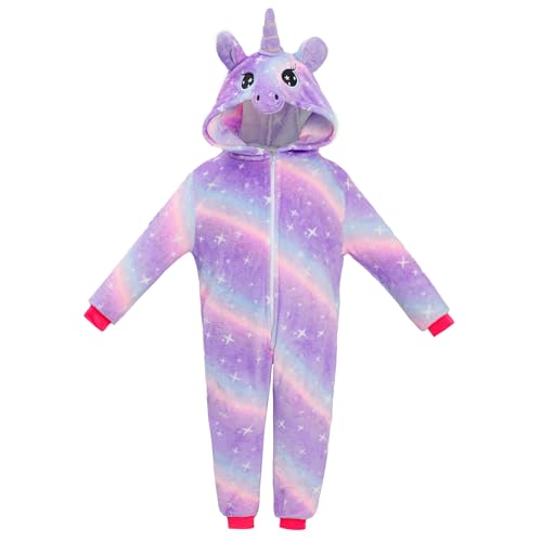 KAKU NANU Einhorn Overall Kinder Einteiliger Unicorn Onesie 6 7 8 Jahre Plüschkostüm Kinder von KAKU NANU