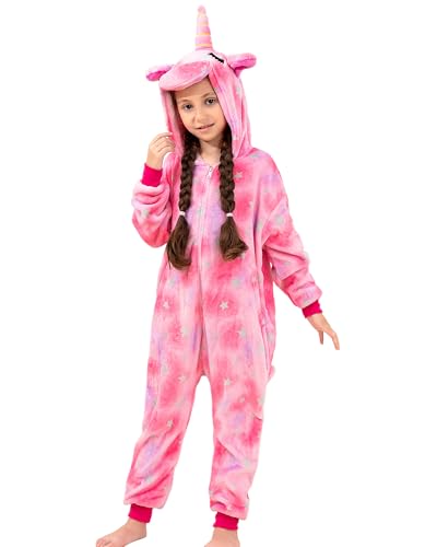 KAKU NANU Einhorn Overall Kinder Einteiliger Unicorn Onesie 4 5 6 Jahre Plüschkostüm Kinder von KAKU NANU